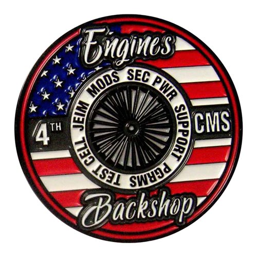 4 CMS Engines Backshop Challenge Coin