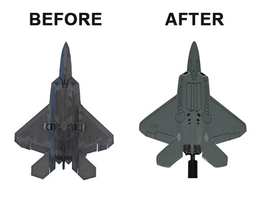 Aviator Gear F-22 Raptor Custom Briefing Stick Before/After Image