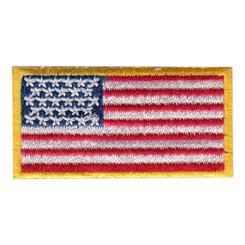 USA Flag Yellow Border Pencil Patch