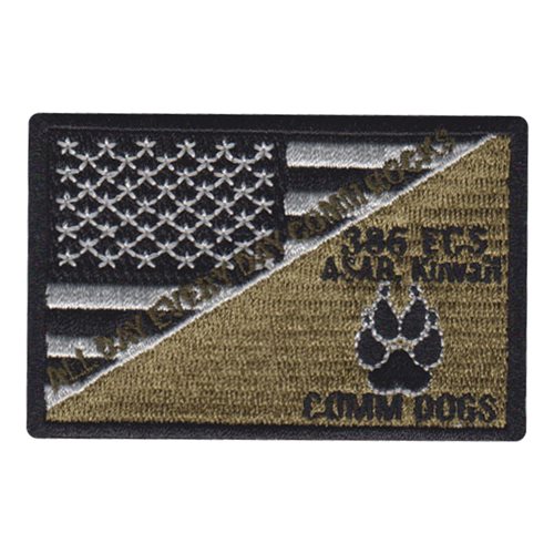 386 ECS US Flag with K9 Paw Patch