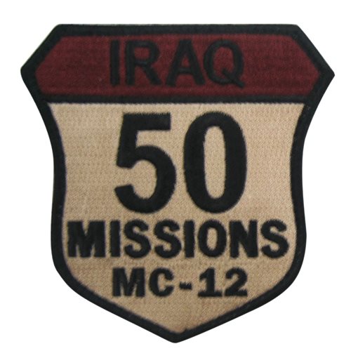 MC-12 50 Missions Patch 