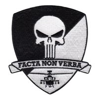 C Co 1-149 ARB Punisher Black and White Flag Patch