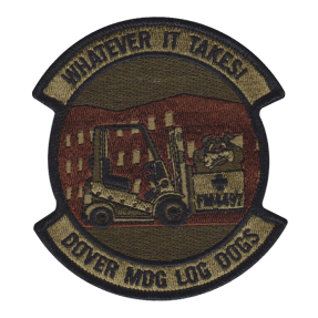 Final patch for Dover MDG Log Dogs w/ text 'whatever it takes' at the top