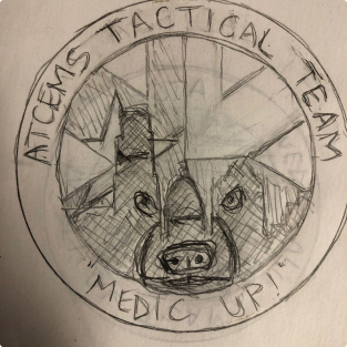 sixth example of customer supplied sketch for a patch with a bear