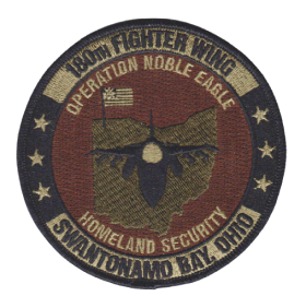 twelth example of final patch product for the 180th Fighter Wing in Swantonamo Bay, Ohio - Operation Noble Eagle Homeland Security 