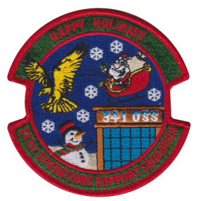 thirteenth example of final patch product for the 341st Operations Support Squadron - Happy Holidays Patch