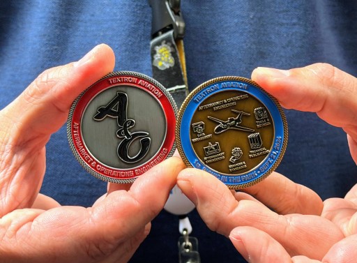 Custom aviation challenge coins with detailed artwork and finishes