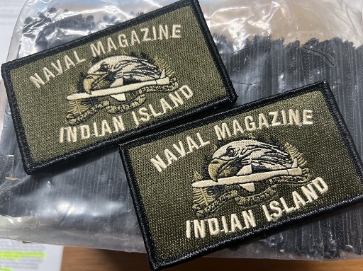 Naval Magazine Indian Island NWU Type III patch with eagle design on green background