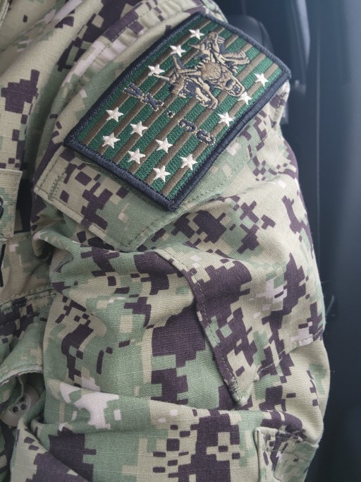 Air Test and Evaluation Squadron 30 Cerberus Navy Working Uniform Type III patch with unit emblem and designation