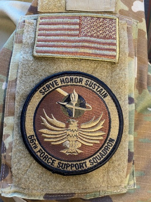 66th Force Support Squadron OCP patch with unit emblem and designation