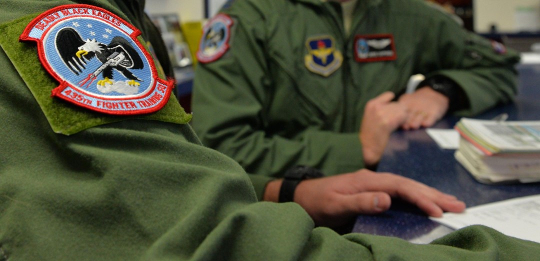 435th Fighter Training Squadron patch displayed on a flight suit