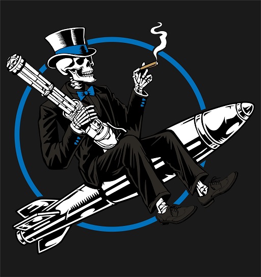 Back design of 492nd Fighter Generation Squadron shirt with large squadron graphic printed on a black PC55 t shirt