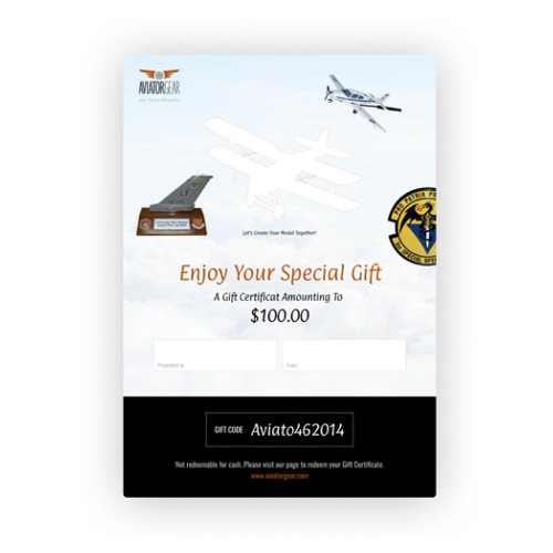 aviator gear custom gift certificates