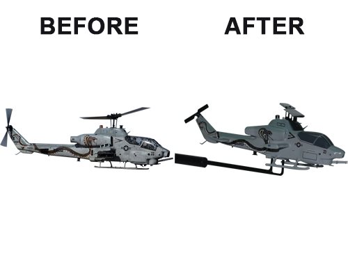 Aviator Gear AH-1W Custom Briefing Stick Before/After Image