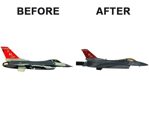 Aviator Gear F-16 Custom Briefing Stick Before/After Image