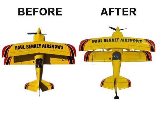 Aviator Gear Aerobatic Custom Briefing Stick Before/After Image