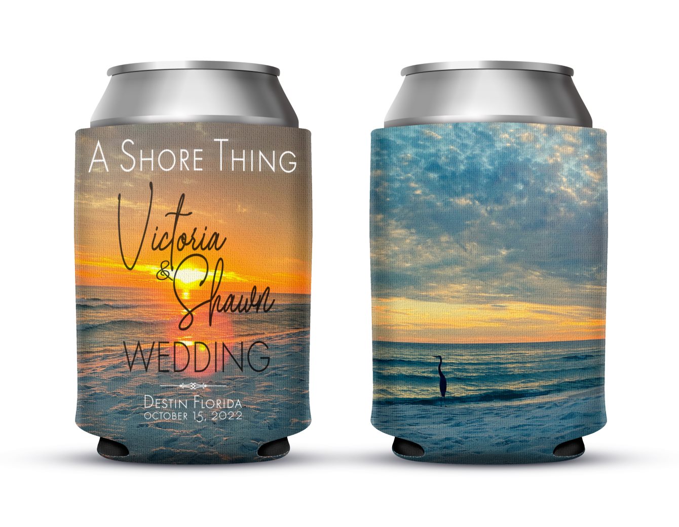 Wedding Koozie Can Cooler - A Shore Thing
