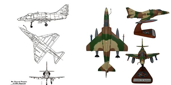 A-4 Skyhawk Attack Aircraft Models