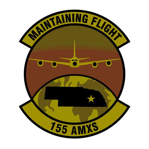 155 AMXS ANG Nebraska Air National Guard U.S. Air Force Custom Patches