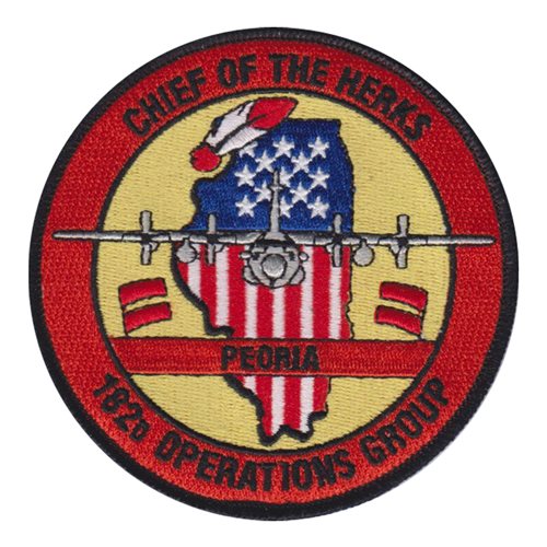 182 OG ANG Illinois Air National Guard U.S. Air Force Custom Patches