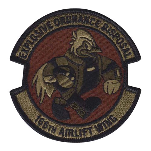 166 EOD ANG Delaware Air National Guard U.S. Air Force Custom Patches