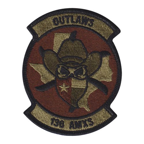 136 AMXS ANG Texas Air National Guard U.S. Air Force Custom Patches