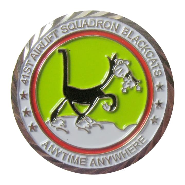 41 AS Black Cats Challenge Coin Front Sample