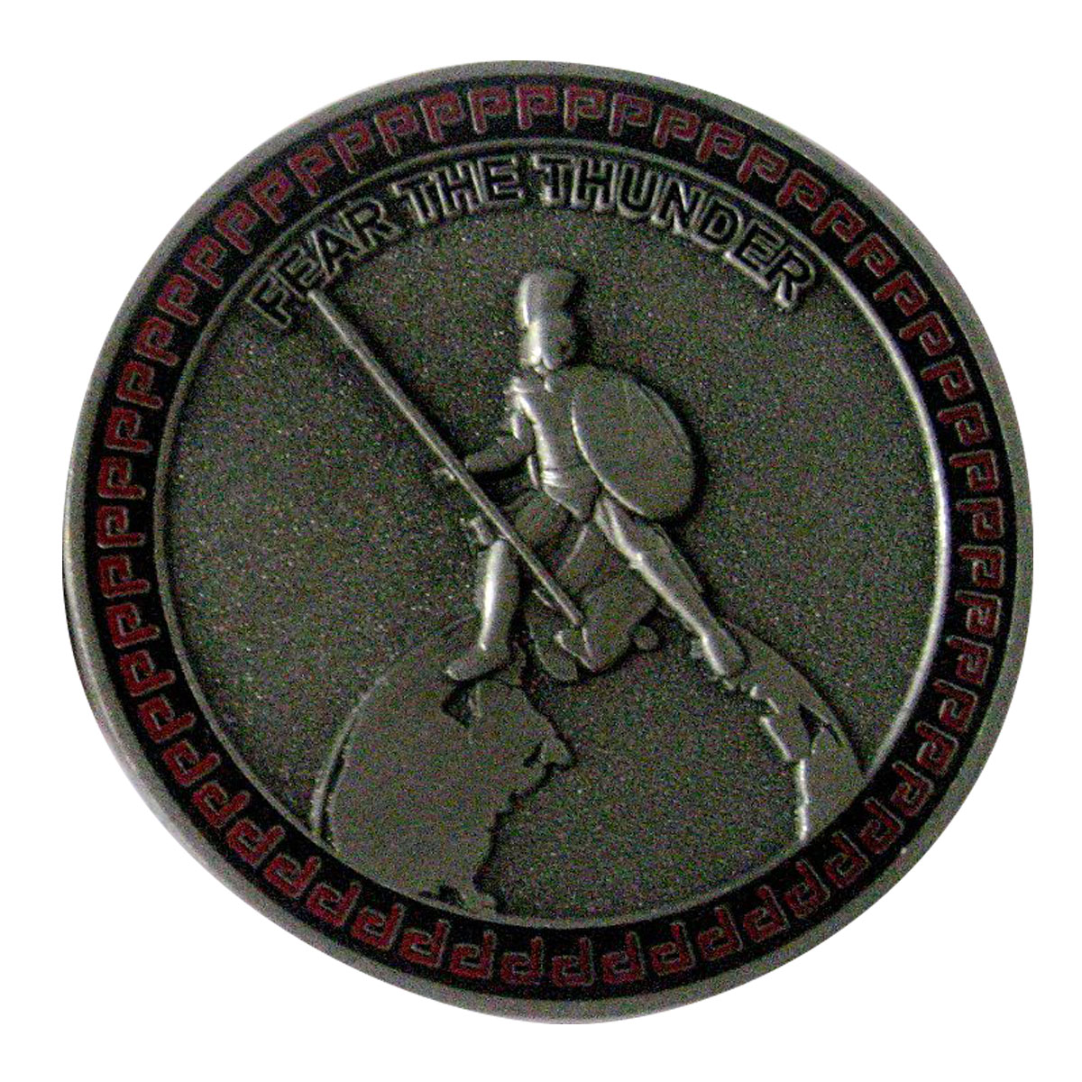 Fear the Thunder Antique Silver Plated Challenge Coin