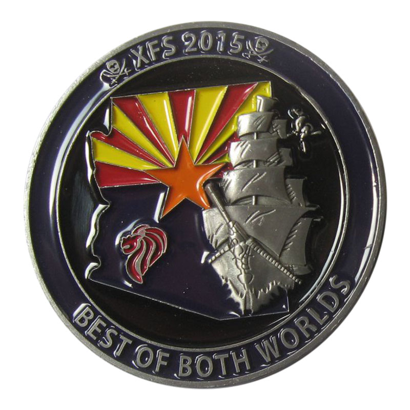 XFS 2015 Best of Both Worlds Antique Silver Plated Challenge Coin