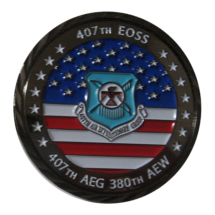 407 EOSS AEG 380 AEW Black Nickel Challenge Coin