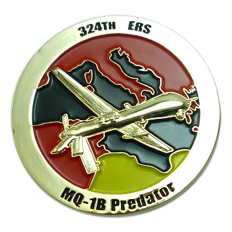 324 ERS International Shiny Gold Plated Challenge Coin