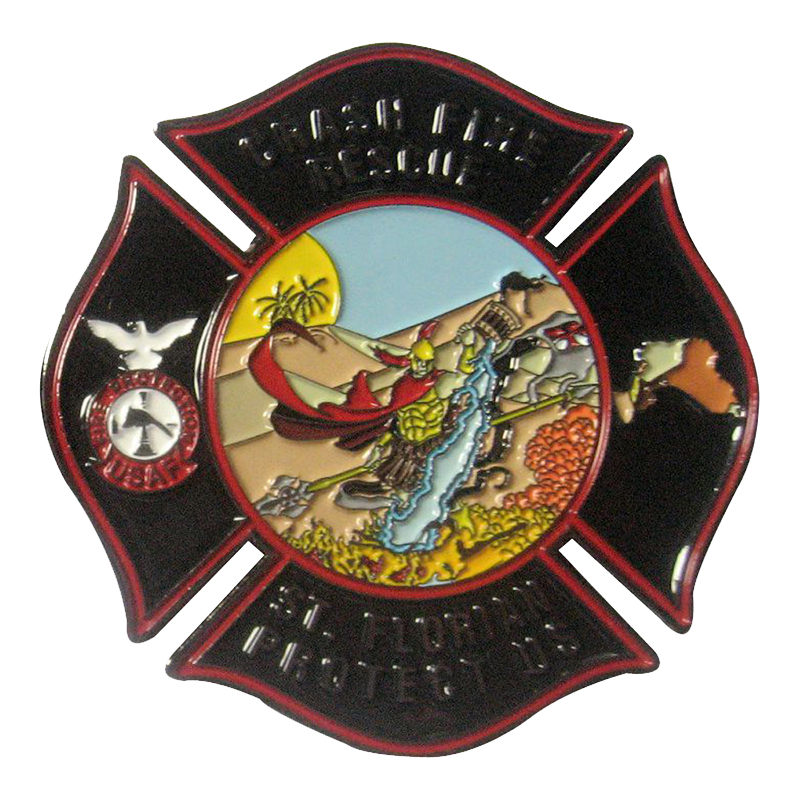 332 CES Fire Department OIR Back Challenge Coin