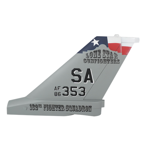 182 FS F-16C Falcon Custom Airplane Tail Flash - View 3