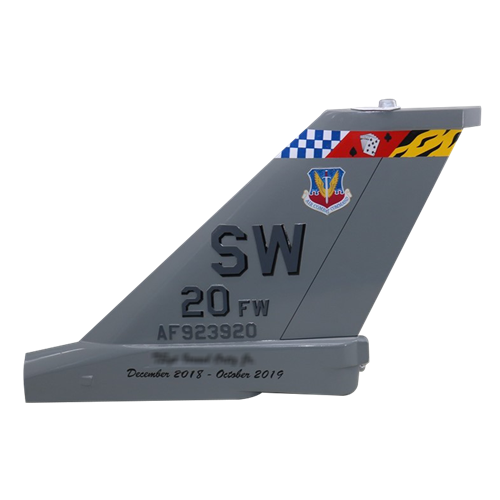 20 FW F-16C Falcon Custom Airplane Tail Flash - View 3