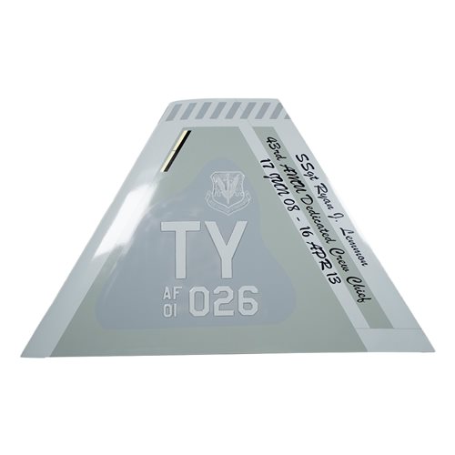 43 FS F-22A Raptor Custom Airplane Tail Flash - View 2