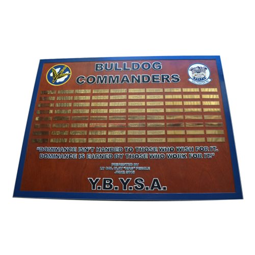 525 FS  Bulldog Commanders Deployment Plaque