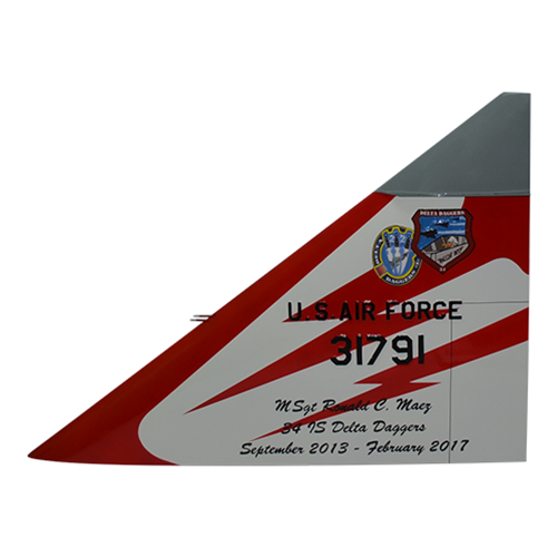 34 IS F-102 Delta Dagger Custom Airplane Tail Flash
