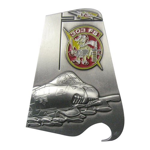 303 FS A-10 Tail Flash Bottle Opener Challenge Coin