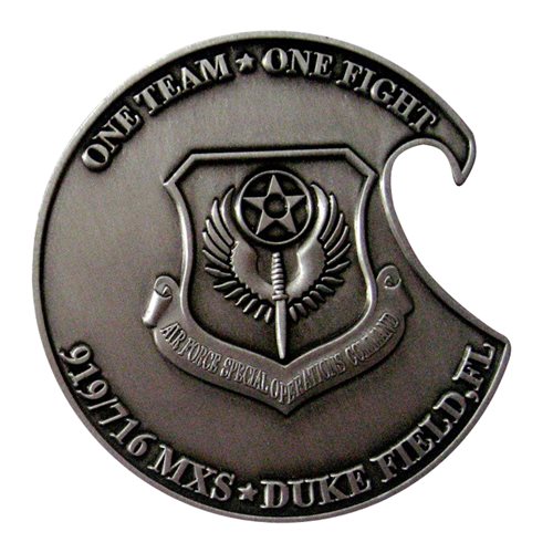 919 MXS Duke Field Reunion Bottle Opener Challenge Coin - View 2