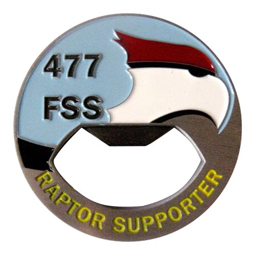 477 FSS Raptor Supporter Bottle Opener Challenge Coin - View 2