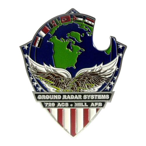 729 ACS Ground Radar Bottle Opener Challenge Coin - View 2