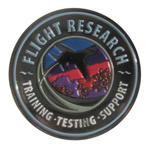 Flight Research Inc Blue challenge coin  - View 2