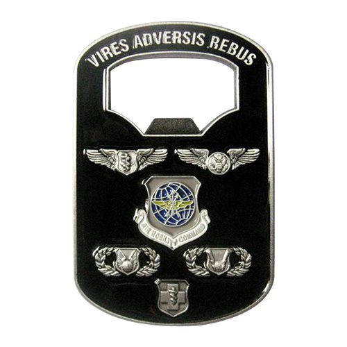 375 AETS Dog tag Bottle Opener Challenge Coin - View 2