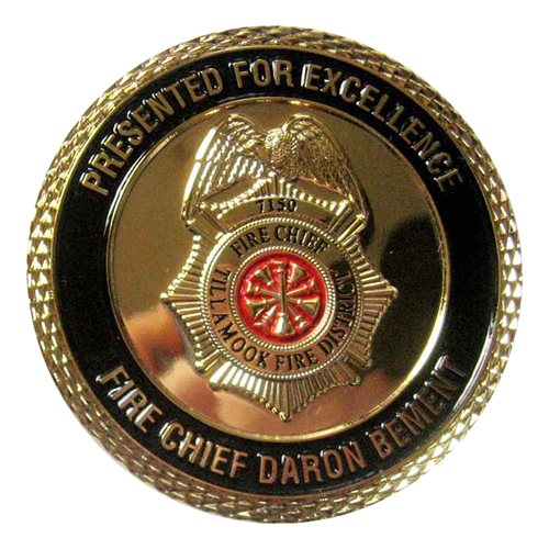 Tillamook Fire Chief Challenge Coin - View 2