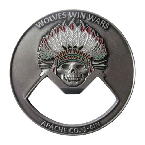 A Co 1-4 IN Bottle opener Challenge Coin