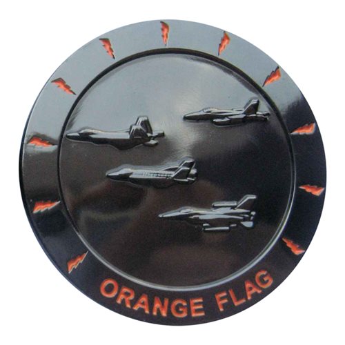 412 OG Orange Flag Challenge Coin | 412th Electronic Warfare Group  Coins - View 2