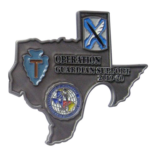 E Co 142 MI Bn Operation Guardian Support Bottle opener Challenge Coin  - View 2