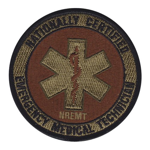 NREMT Paramedic Patch, Embroidered - OCP (w/ Hook Back)