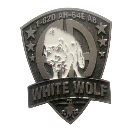 B Co 1-82 AB White Wolf Commander Challenge Coin