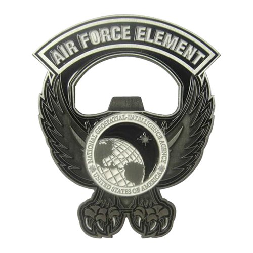 NGA Air Force Element Bottle Opener Challenge Coin - View 2